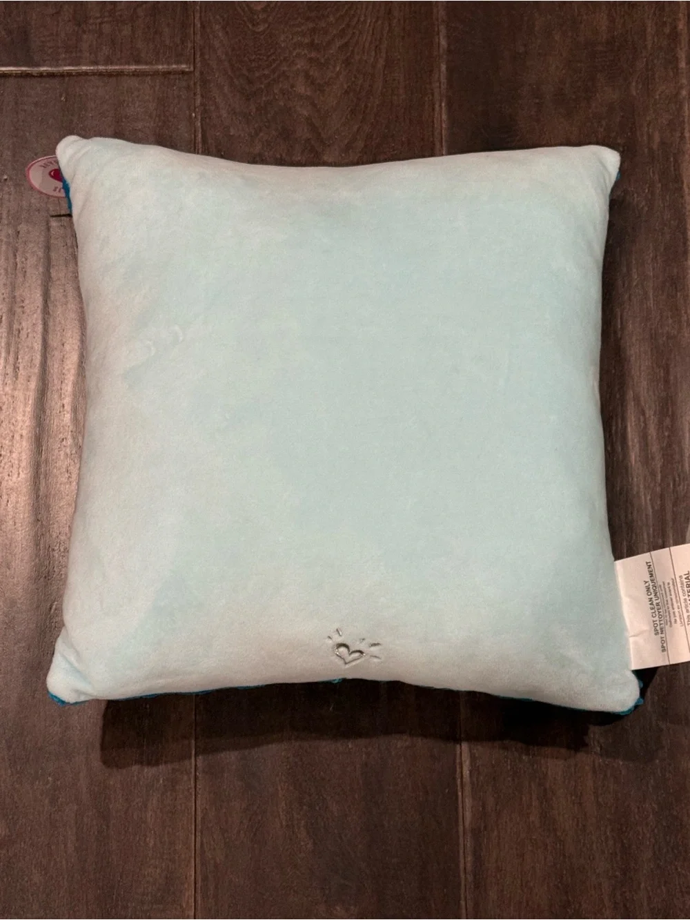 NWT Justice Reversible Sequin Pillow - Turquoise and White